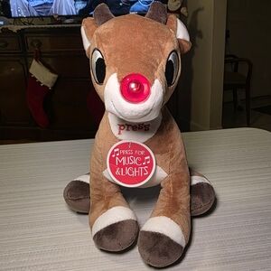 Rudolph The Red Nosed Reindeer Musical Plush Christmas Stuffed Animal 10" Toy